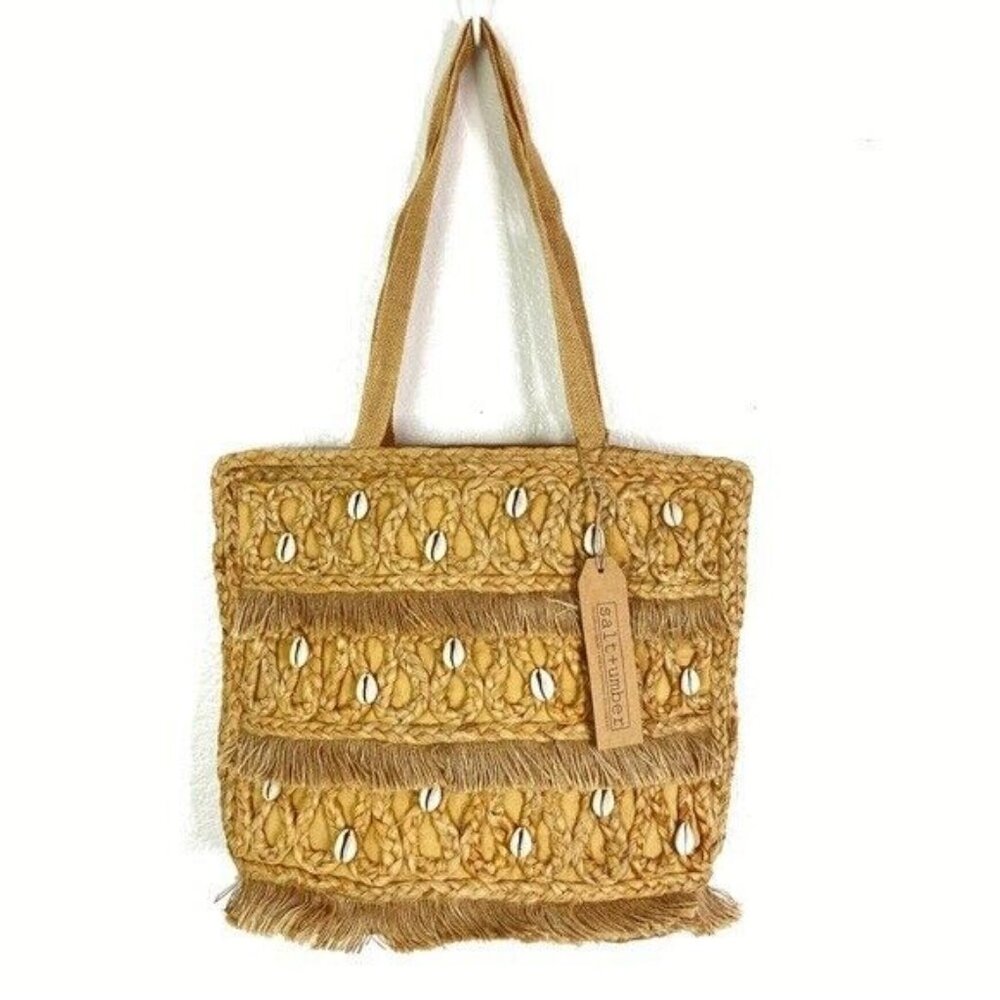 Salt + Umber NWT Isla Jute Seashell Tote Bag Purse *Retails for $149* Beachly